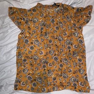 Mustard with paisley detail blouse